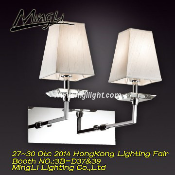 2 lights chrome fabric interior wall lamps contemporary project lights
