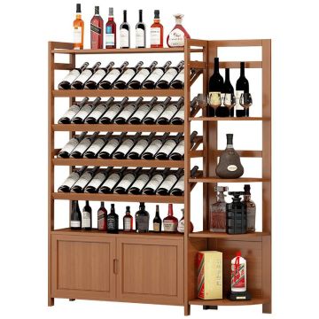 Vertical Wall Large Wooden Wine Storage Rack for Household