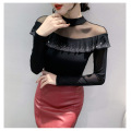 Mesh Fashion Round Neck Hollow Top