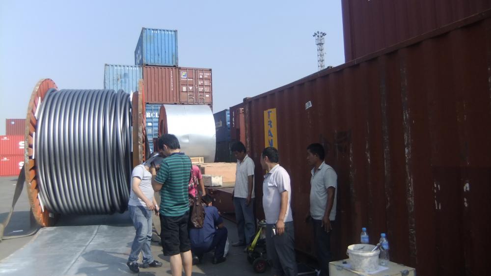 132KV CABLE WITHNESSED BY SGS DELELGATES IN SEA PORT BEFORE LOADING IN CONTAINERS