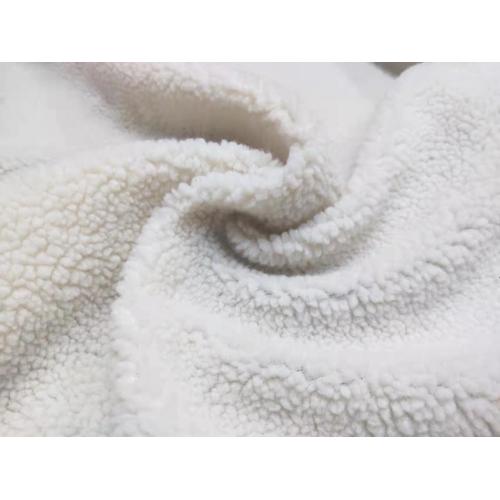 100% Polyester Sherpa Fleece Plain Dyed Fabric