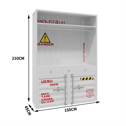 Industrial Style Simple Clothing Store Container Bedroom Iron Metal Wardrobe