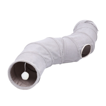Durable Collapsible Cat Tunnel Toy with Ball - PiCiPaw S-shape Pet Bed