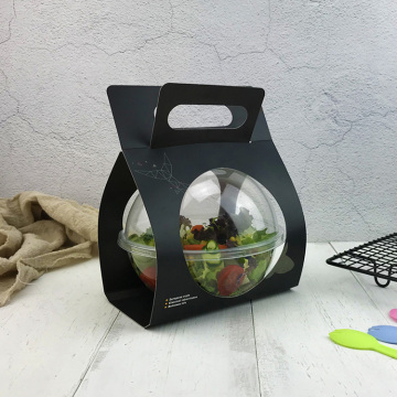 Porta di carta da asporto personalizzato per sfera di plastica insalata