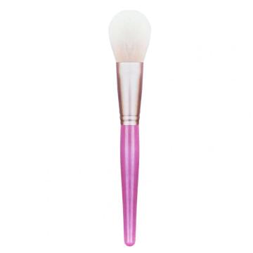 Synthetic Aluminum Wooden Pink Handle Blush Brush