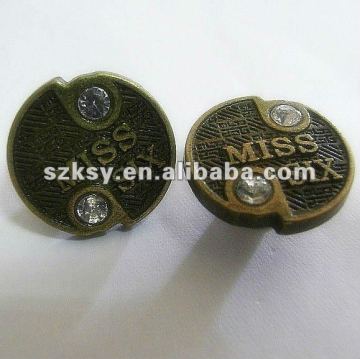 Custom metal shank button