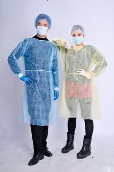 PP SMS nonwoven dispossable isolation gown