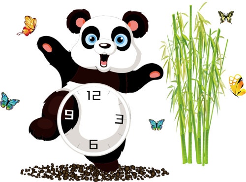 SA-2-005W Panda DIY Wall Sticker Clock