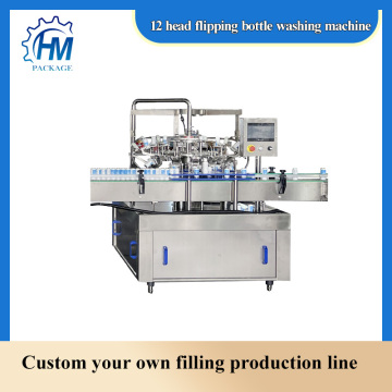 Automatisch 12 Kopf Flipping Flaschenwaschmaschinenreiniger und Waschmaschine