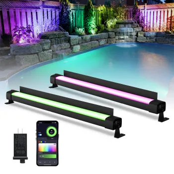 2 Pack Smart LED RGBCW Light Bars with WiFi APP Control for Color Changing Indoor/Outdoor Ambient Lighting