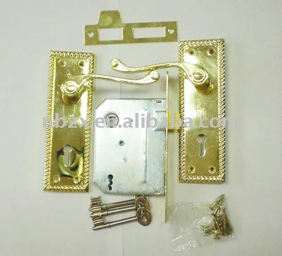 High Quality Gold Square 6 inch Security Door Lock-B2A