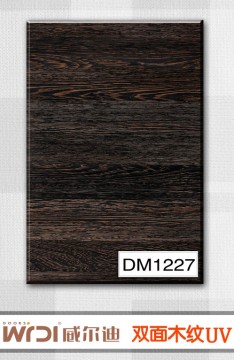 Highglossy double side wood grain uv coated mdf board DM1227