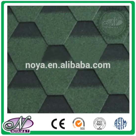 Decoration of slope roofing waterproofing coloured glaze 3 tab fiberglass roof tiles with great price