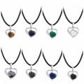 Green Aventurine Love Heart Birthstone Pendant Gemstone Necklaces for Women