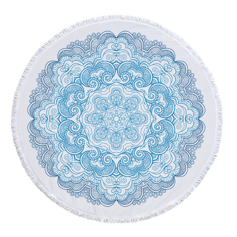 Lotus Round Beach Towel