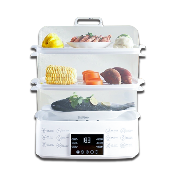 12L 3 Tier Large Capacity Electric Food Steamer with 60-Minute Mechanical Timer