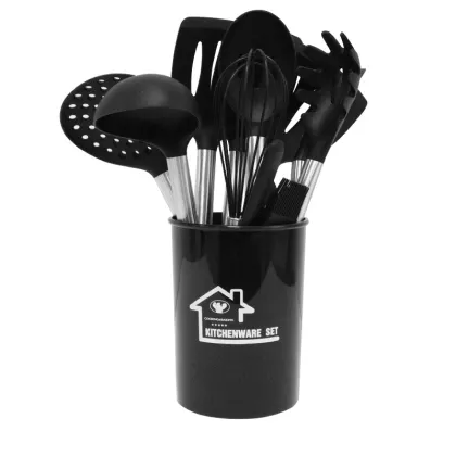 Stainless Steel Handle Silicone Kitchen Utensils Set - 15 Piece Cooking Tools Conjunto De Utensilios De Cozinha