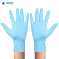 Синие нитрильные перчатки без порошка.