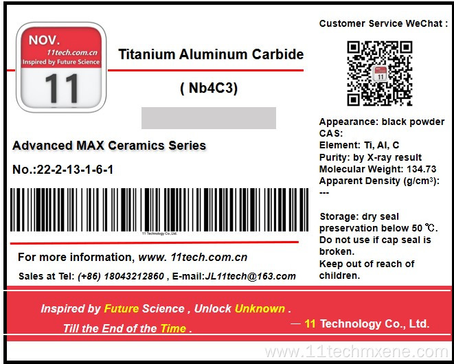 MXenes series Few (single) layers of Nb4C3 dispersion