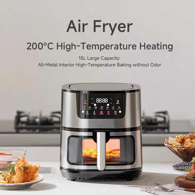 Smart Air Fryer with Non-Stick Coating and LCD Display