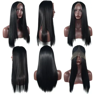 Long Straight Fiber Hair Synthetic Heat Resistant 13x6 lace front wig with baby hair Wigs for Women