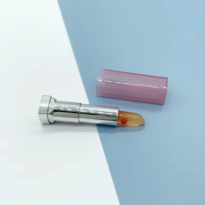 Cute Pink Silver Lipstick with Flower Packaging