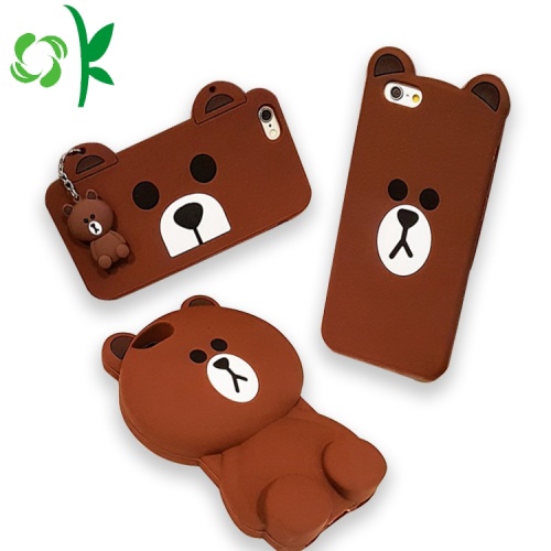 3d Silicone Phone Case Brown Bear Design 3D Silicone Cell Phone Case Factory