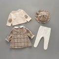 New Fashion Baby Girl Solid Color Long Sleeve