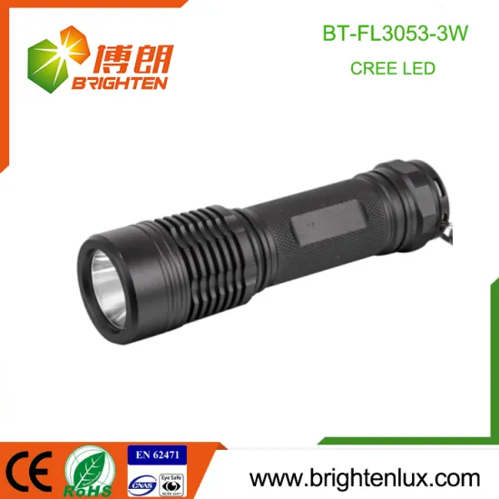 Factory Customized High Quality Pocket Camping Used Strong Light Aluminum America Cree Torch Light with 3*AAA battery