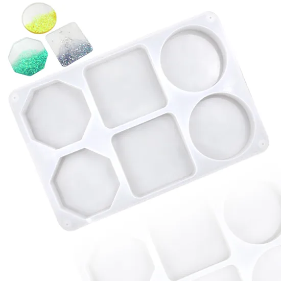 1127 Factory Stock: 6 Cavity Mold for 3 Kind Shape Round and Square Baking, Chess Mold, DIY Resin and Coaster Die