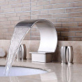 Unique 3 hole waterfall hot and cold faucet