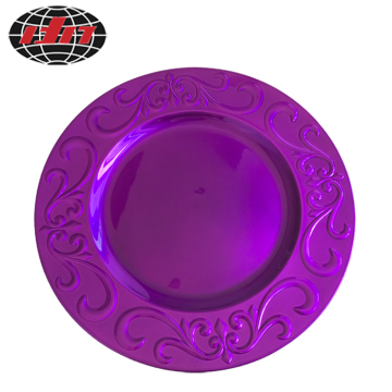 Purple European Style Plastic Charger Plate
