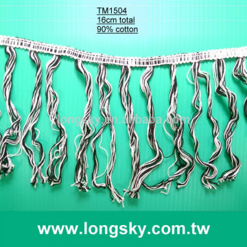(#TM1504) 2015 new design branded cotton decorative clothing tassel fringe trimmings for ladies tops