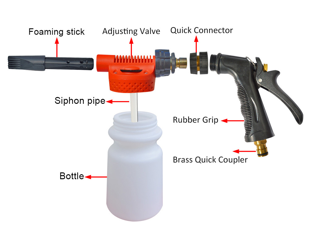Pistola de agua a alta presión para limpiar la pistola de pulverización de lanza baja de espuma
