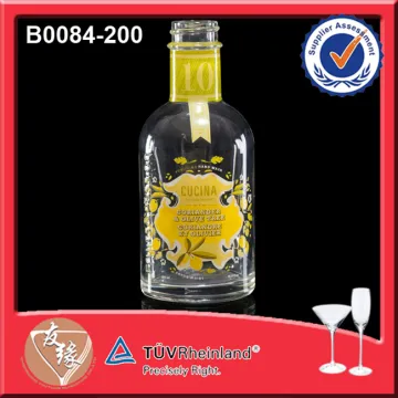 Screw Top Round Jam Bottle Glass 200ML Glass Bottle Long Neck