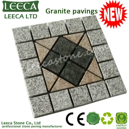 Red granite paving stone brick