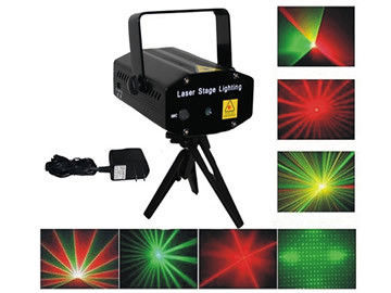 Mini Red Green Stage Lighting 8 Patterns 80mw With Double Motors / Rotating