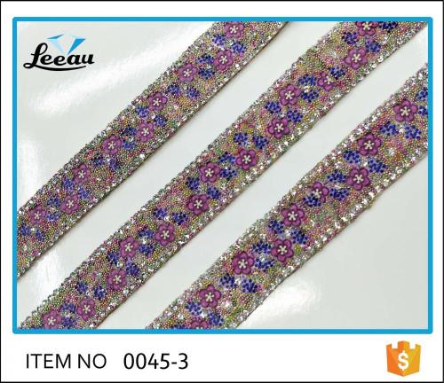 Hiasan hiasan kristal berlian imitasi Beaded Trim