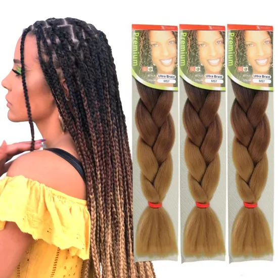 Wholesale Free Sample Synthetic Ombre Super Jumbo Extensions Curly Crochet Braids for African Braiding Hair Pre Stretch