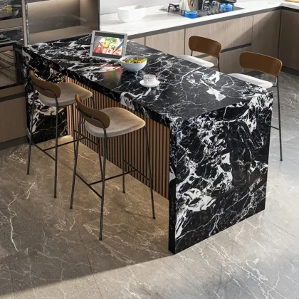 Simplicity Small Kitchen Island Designs: Modern Marble Top Stone Kitchen Island Images