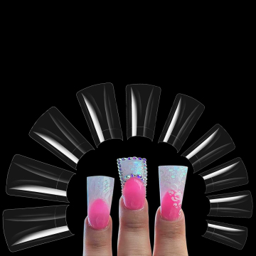 Wholesale Custom Acrylic False Nail Tips with Wide Duck Feet Half Cover (500pcs)
