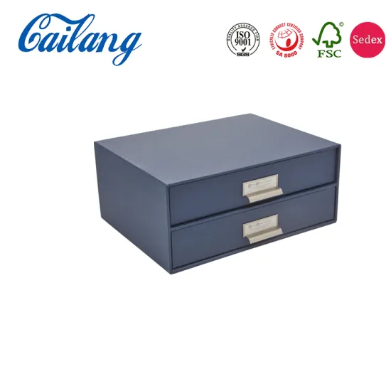 Blue Sliding Drawer Style Desk Organizer