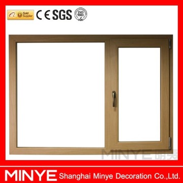 LG UPVC plastic window with tilt turn open/wooden color UPVC window