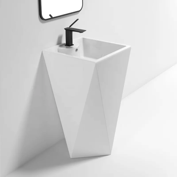 Modern White Ceramic Pedestal Vessel Sink