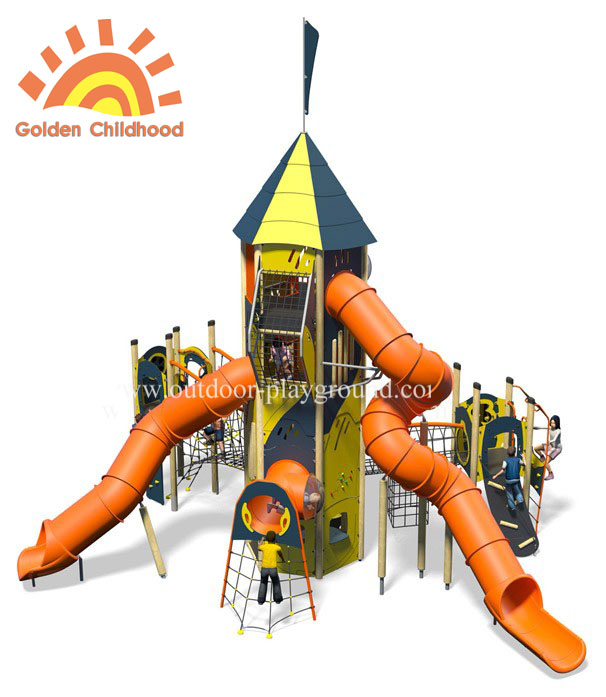 Outdoor Hpl Activity Tower Tube Slide Playground