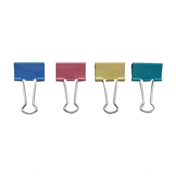High Quality Office Desktop 32mm 24Pcs Printing Colored Medium Size Fancy Flat Folder Metal Binder Clips
