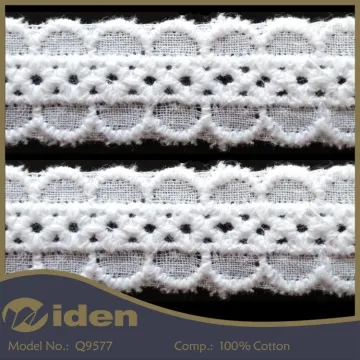 African french white cotton embroidery lace