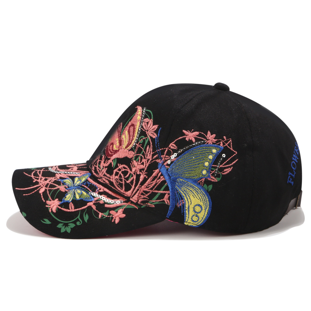 Embroidered baseball cap butterfly embroidered duck cap (8)