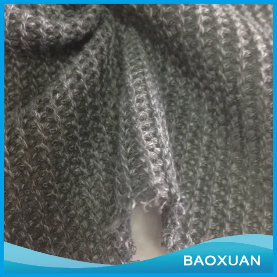 72%Polyester 21%cotton 7%rayon t/c/r darkgray soild rove fancy coarser knitted fabric for garment