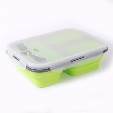 Wholesale Custom Microwave Safe Silicone Lunch Box with Divided Design